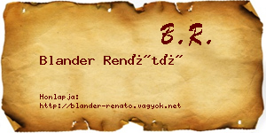 Blander Renátó névjegykártya